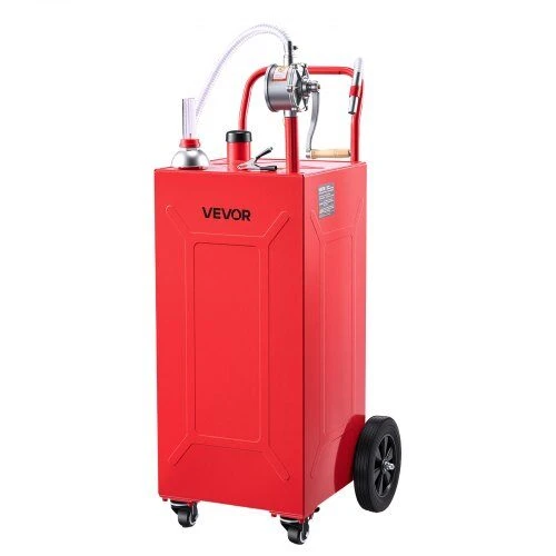 Vevor Kuro vežimėlis 132.5 l, anglinio plieno, su rankiniu siurbliu, 4 ratukai, raudonas