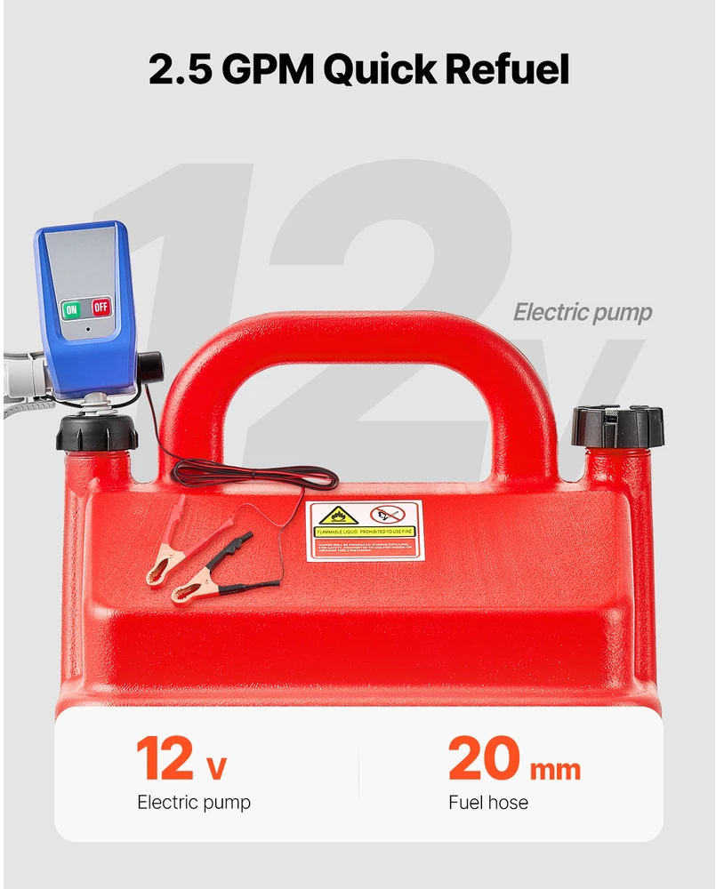 VEVOR Nešiojama 60 litrų kuro talpykla su elektriniu siurbliu