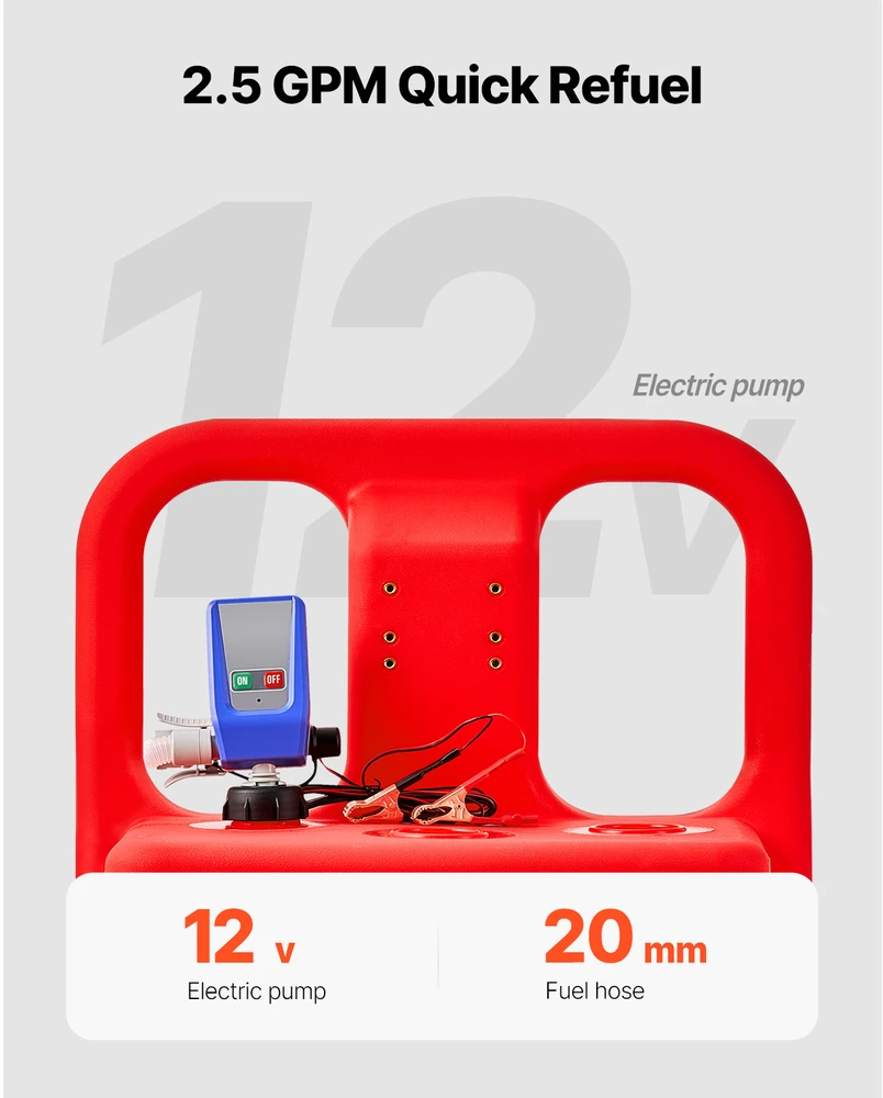 VEVOR 32 galonų kuro bakas su elektriniu siurbliu
