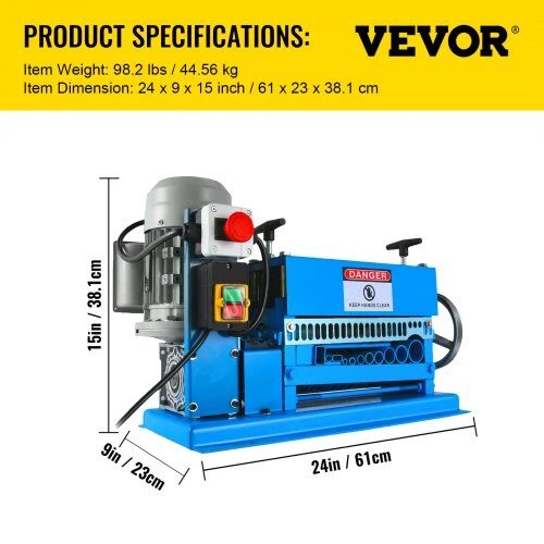 VEVOR Automatinė vielos nuėmimo mašina 1.5-38 mm