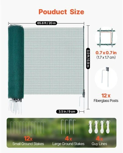 VEVOR Laikina plastikinė tvora 0.9 x 20 m