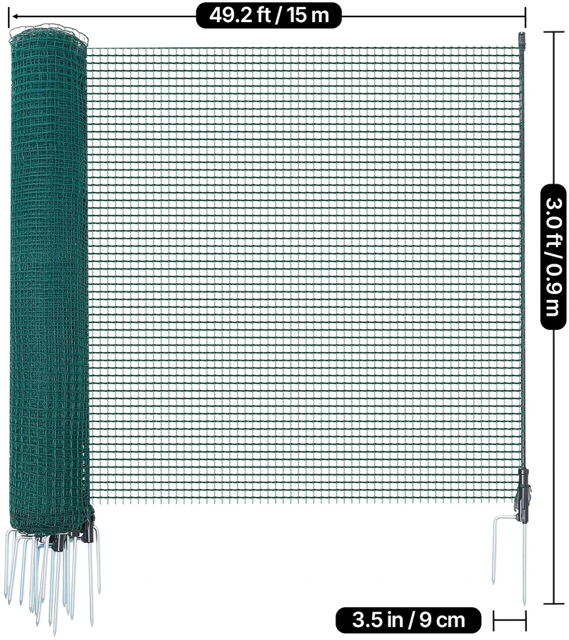 VEVOR Laikina tvora su stulpais 0.9x15 m