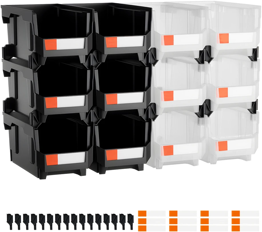 VEVOR Plastikinės sandėliavimo dėžutės 37.7 x 21.5 x 18 cm
