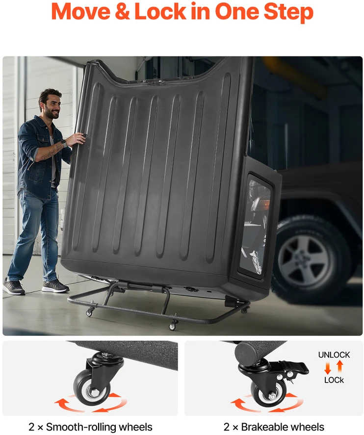 VEVOR Judamas kieto stogo vežimėlis Jeep Wrangler