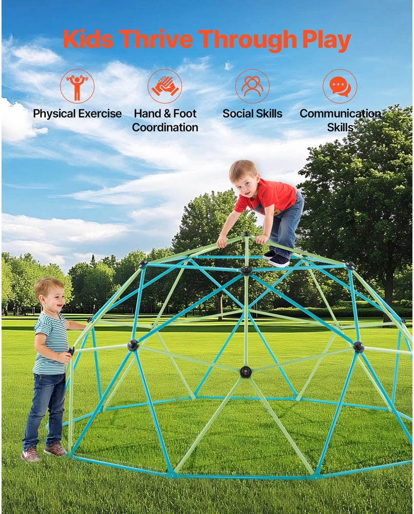 VEVOR 10 pėdų geometrinė laipiojimo kupolas su sūpynėmis