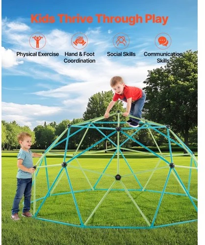 VEVOR 10 pėdų geometrinė laipiojimo kupolas su sūpynėmis