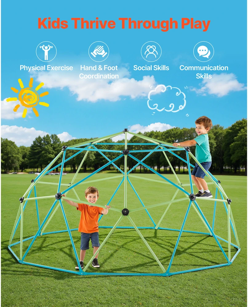VEVOR 10 pėdų geometrinė laipiojimo kupolas