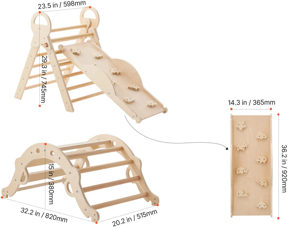 VEVOR Piklerio trikampio rinkinys vaikams, 9-in-1