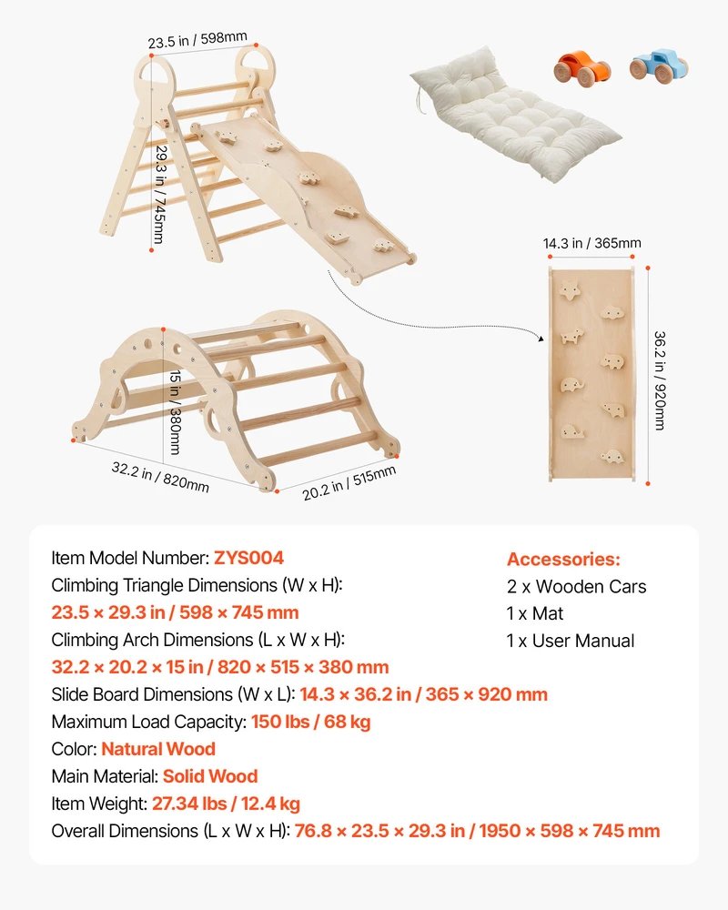 VEVOR Piklerio trikampio rinkinys vaikams, 9-in-1