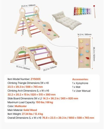 VEVOR Montessori laipiojimo rinkinys vaikams, 9-in-1