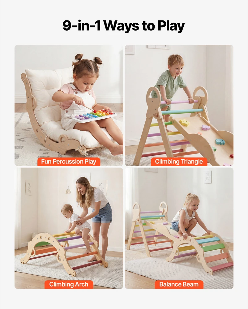 VEVOR Montessori laipiojimo rinkinys vaikams, 9-in-1