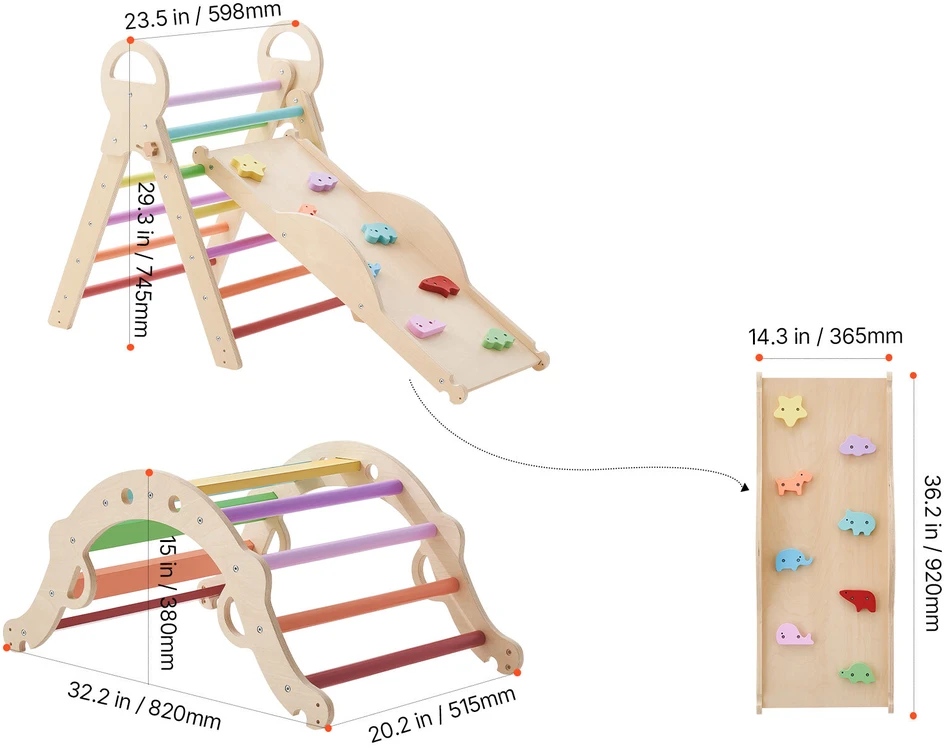 VEVOR Montessori laipiojimo rinkinys vaikams, 9-in-1