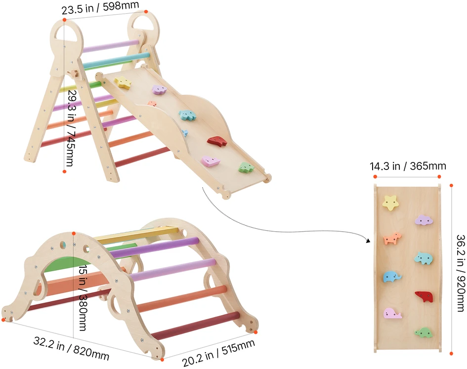VEVOR Montessori laipiojimo rinkinys vaikams, 9-in-1