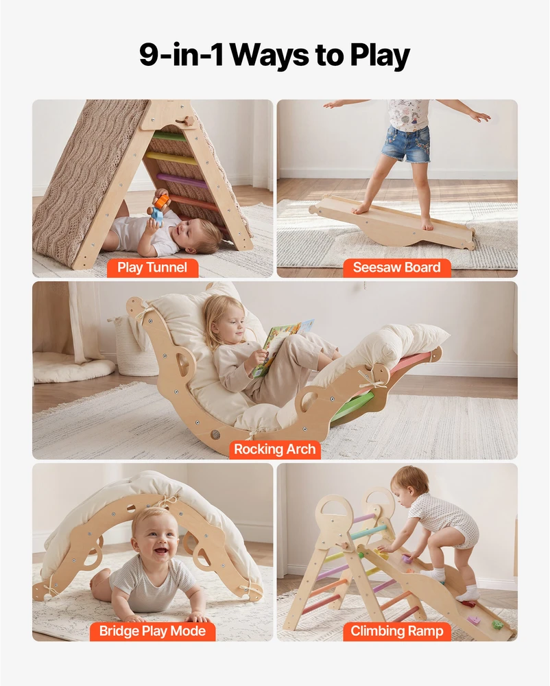 VEVOR Montessori laipiojimo rinkinys vaikams, 9-in-1