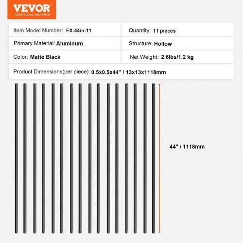 VEVOR Metaliniai laiptų balustradai 11 vnt.