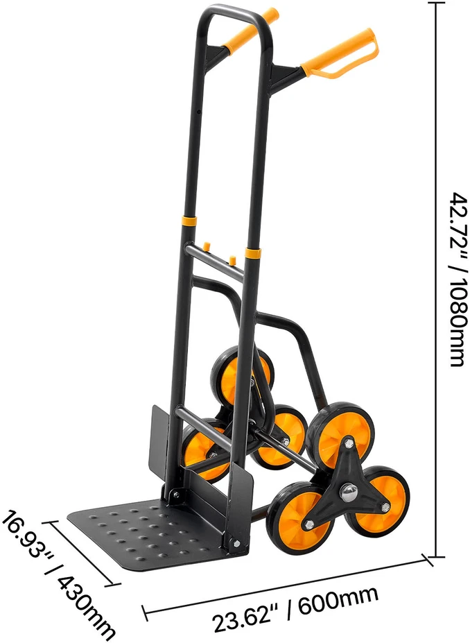 VEVOR Laiptų kopimo karutis 200 kg su teleskopine rankena