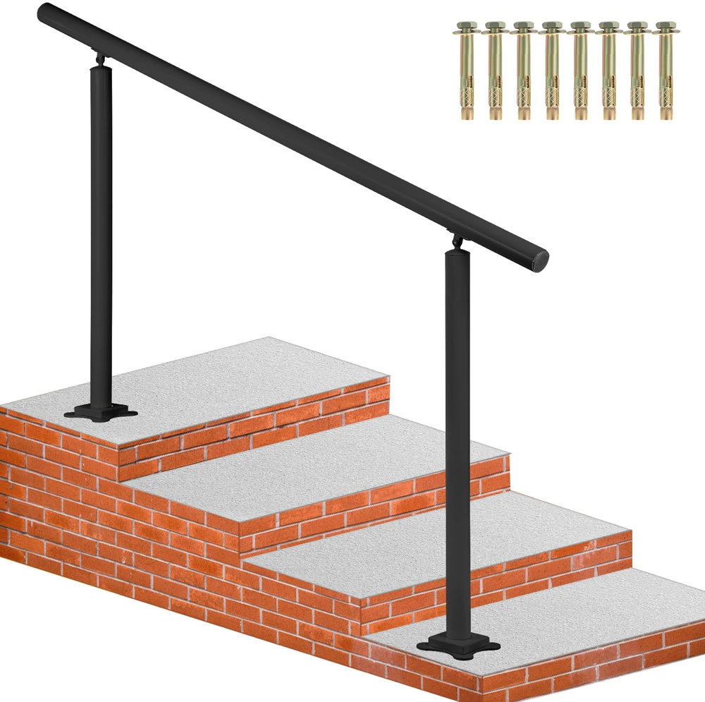VEVOR Laiptų turėklų komplektas 5 FT, juodas aliuminis