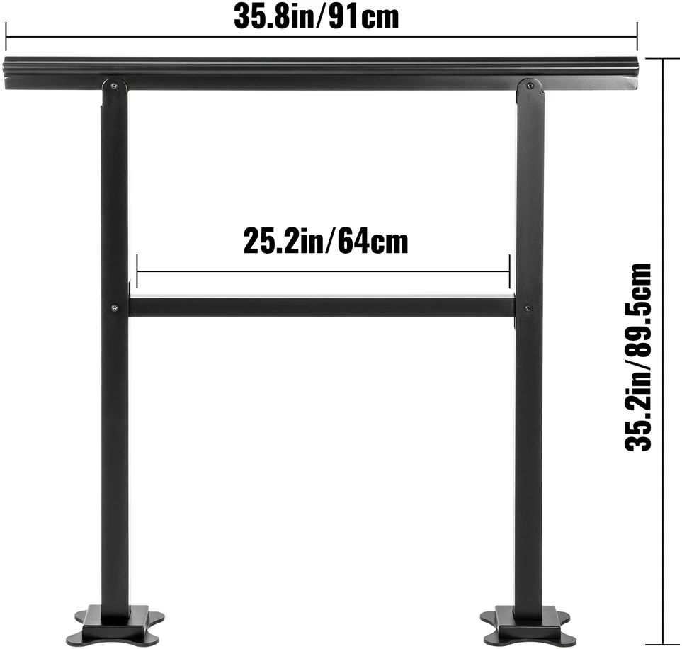 VEVOR Lauko turėklai aliuminio 91 x 89,5 cm 2-3 laipteliai