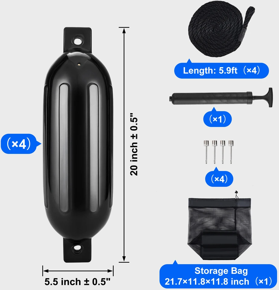 VEVOR Pripučiamieji laivų „Bumper“ 14 cm x 51 cm