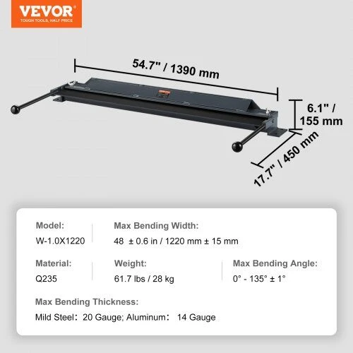 VEVOR Metalo lenkimo staklės iki 1220 mm