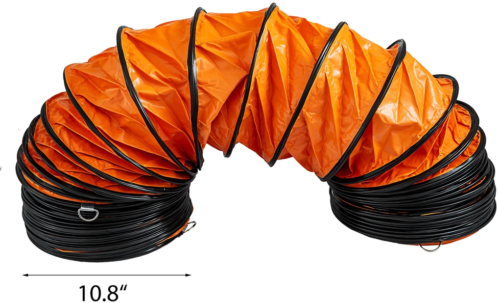 VEVOR 7,6 m PVC lankstus ortakis 250 mm ventiliatoriui