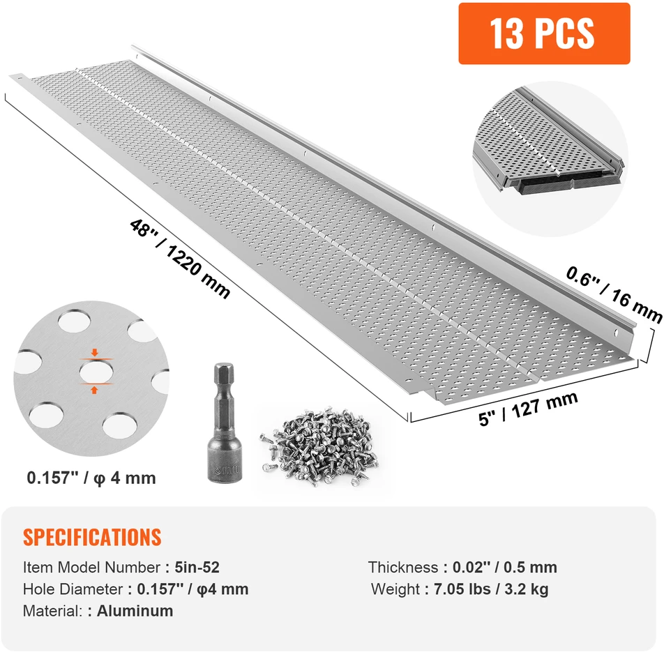 VEVOR Alumininis latakų filtras 13 vnt. 16 m