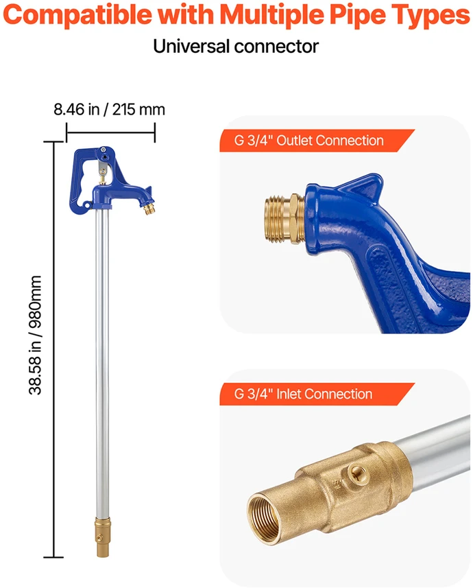 VEVOR Nekylančios sušalimo lauko vandens kranelis 980 mm