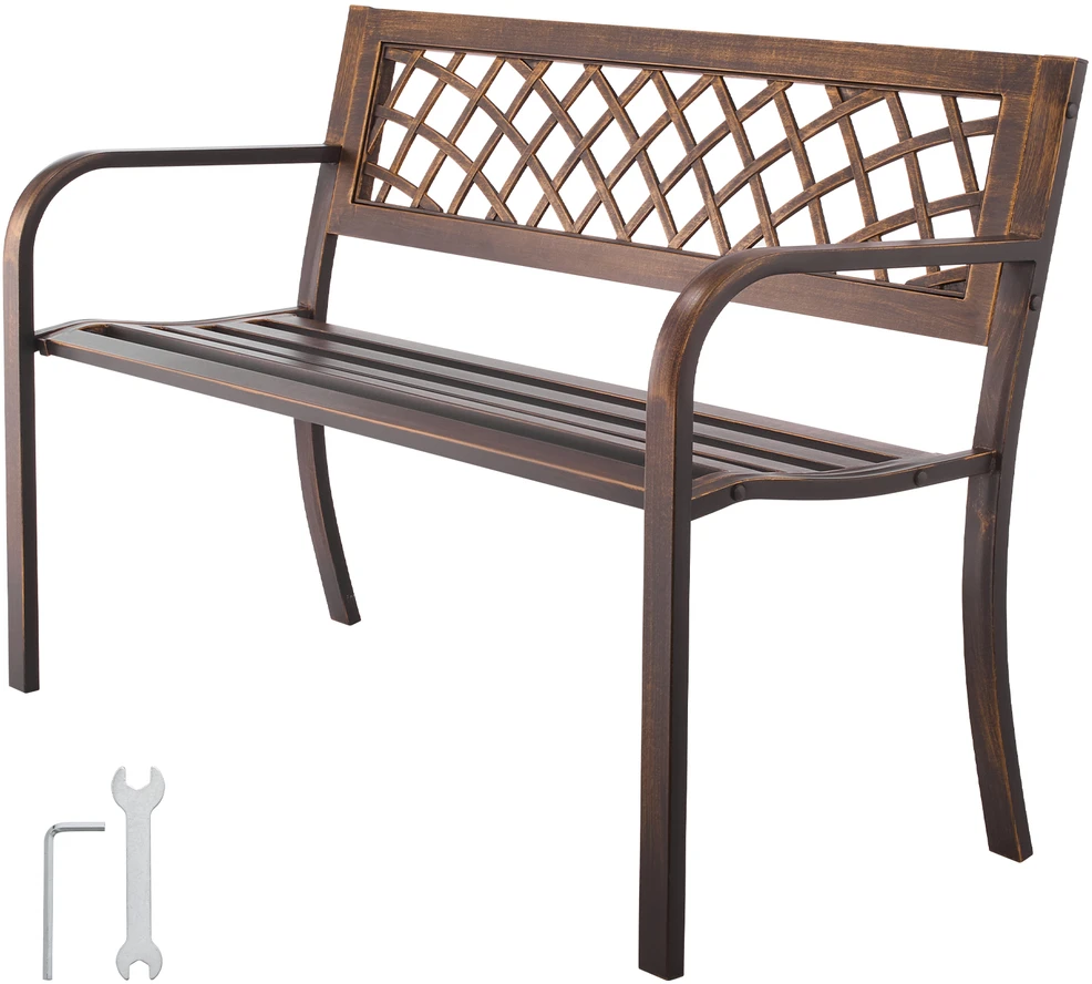 VEVOR lauko suoliukas 116 cm metalinis rėmas