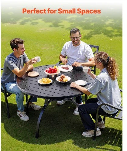 VEVOR Lauko valgomoji stalas su skėčio skylių