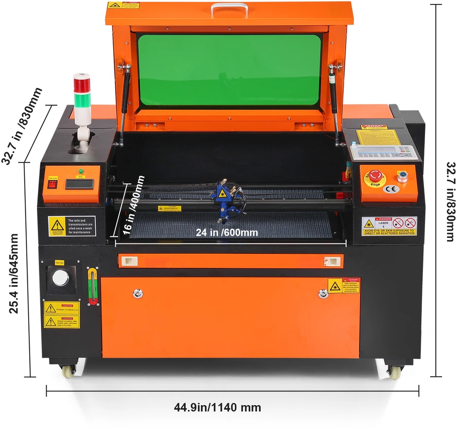 VEVOR 60W CO2 lazerinis graviravimo įrenginys 400x600 mm darbinis stalas