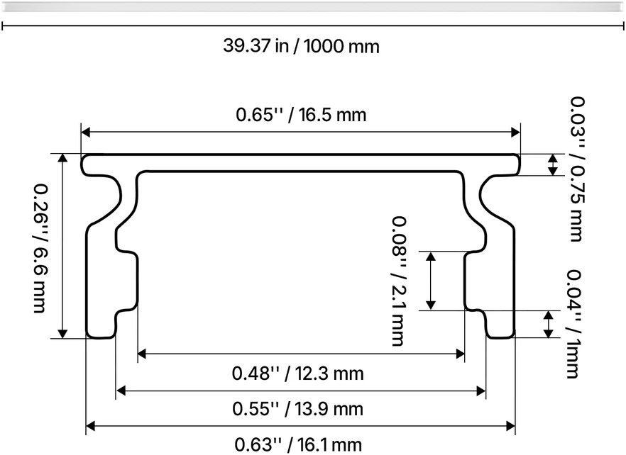 VEVOR 20 dalių 1 m U formos LED aliuminio profilis