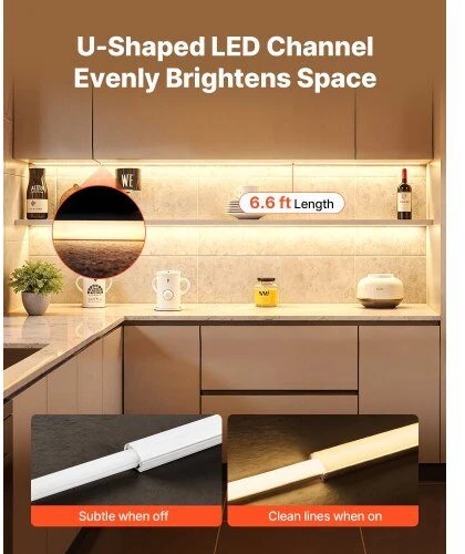VEVOR 20 vnt. 2 m U formos LED aliuminio kanalas