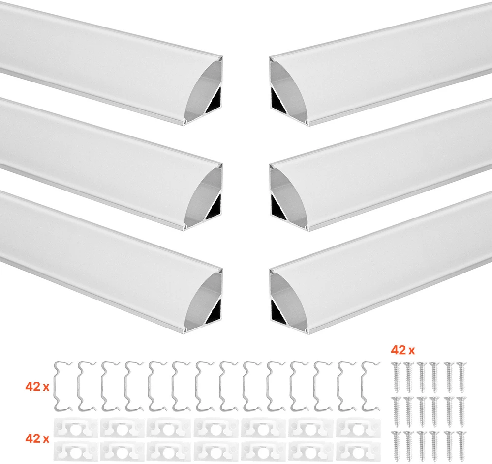 VEVOR V formos LED aliuminio profilis, 10 vnt
