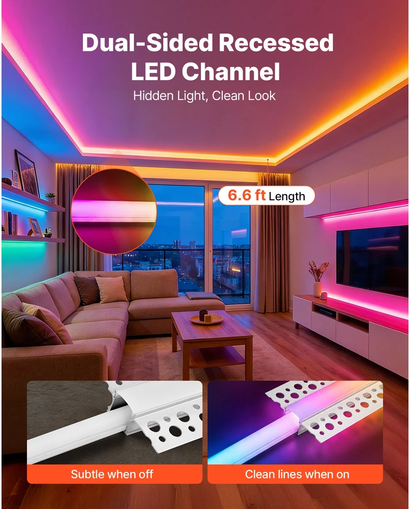 VEVOR led aliuminio profilis sienoms ir luboms