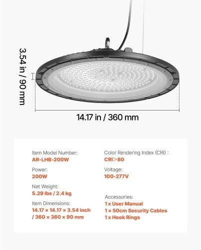VEVOR 10 vnt. LED aukštamačio šviestuvai