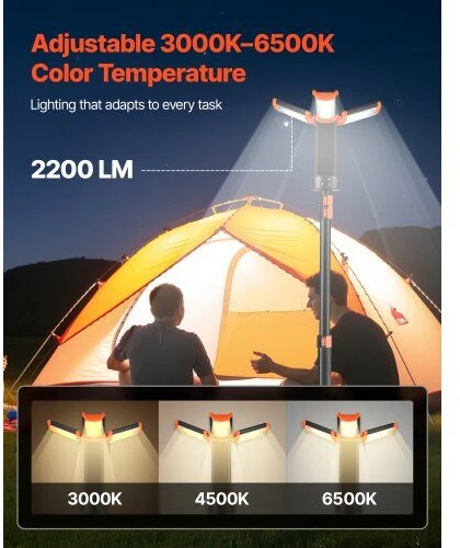 VEVOR LED darbo šviesa su stovu, įkraunama
