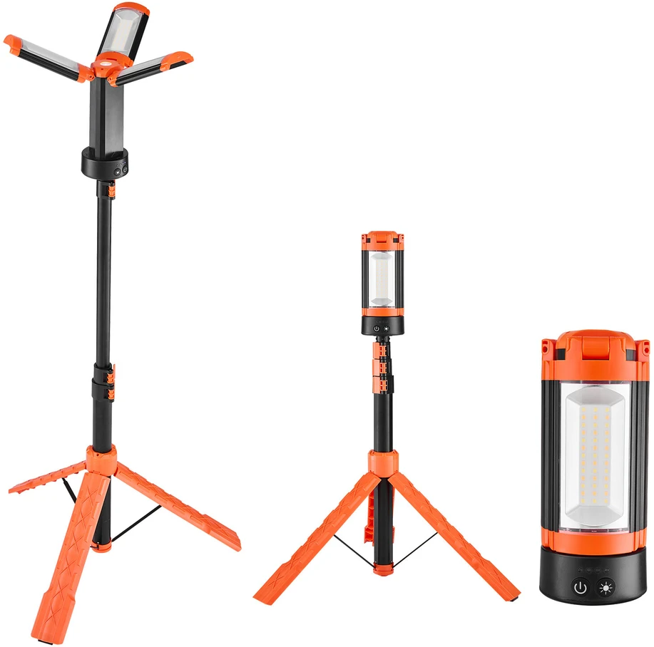 VEVOR LED darbo šviestuvas su stovu ir pakraunama baterija
