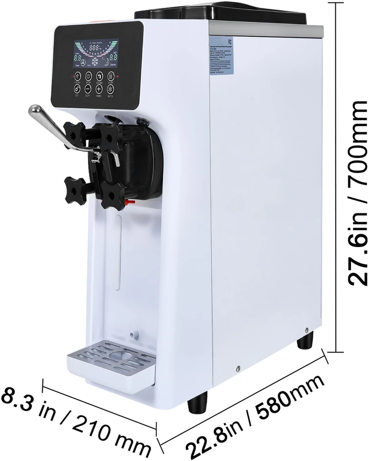 VEVOR Ledų gaminimo aparatas, vieno skonio, 10L/h