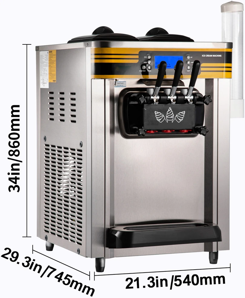VEVOR Komercinė ledų gaminimo mašina 22–30 l/val.