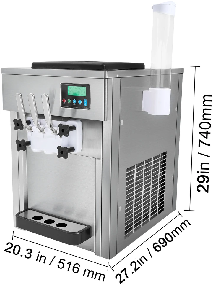 VEVOR Komercinė minkštųjų ledų gaminimo mašina 20 l/h