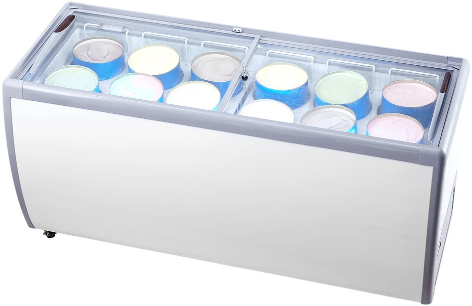 VEVOR 370 L ledų vitrina ir šaldiklis