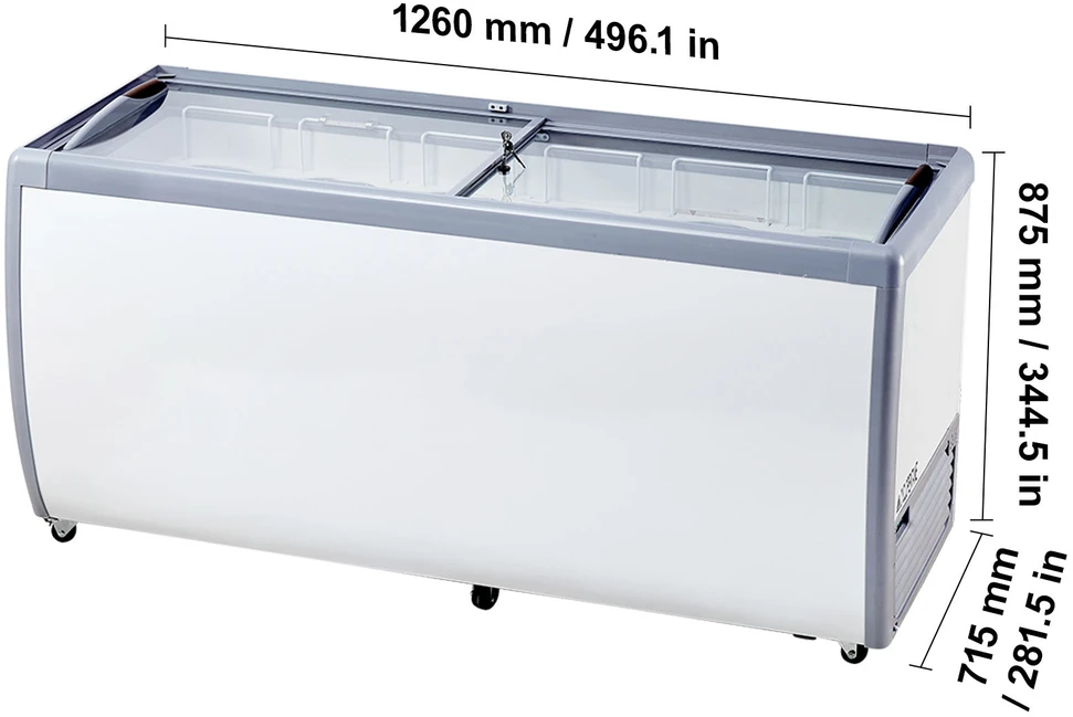 Šaldiklis VEVOR 567 l ledų vitrininė šaldiklė