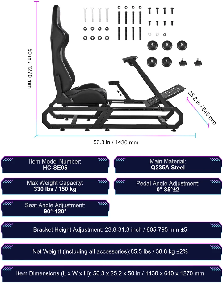 VEVOR Lenktynių vairo stovas Logitech G923/G29