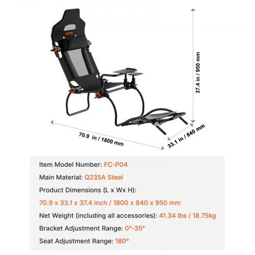 VEVOR Sulankstomas vairo stovas Logitech G923/G920