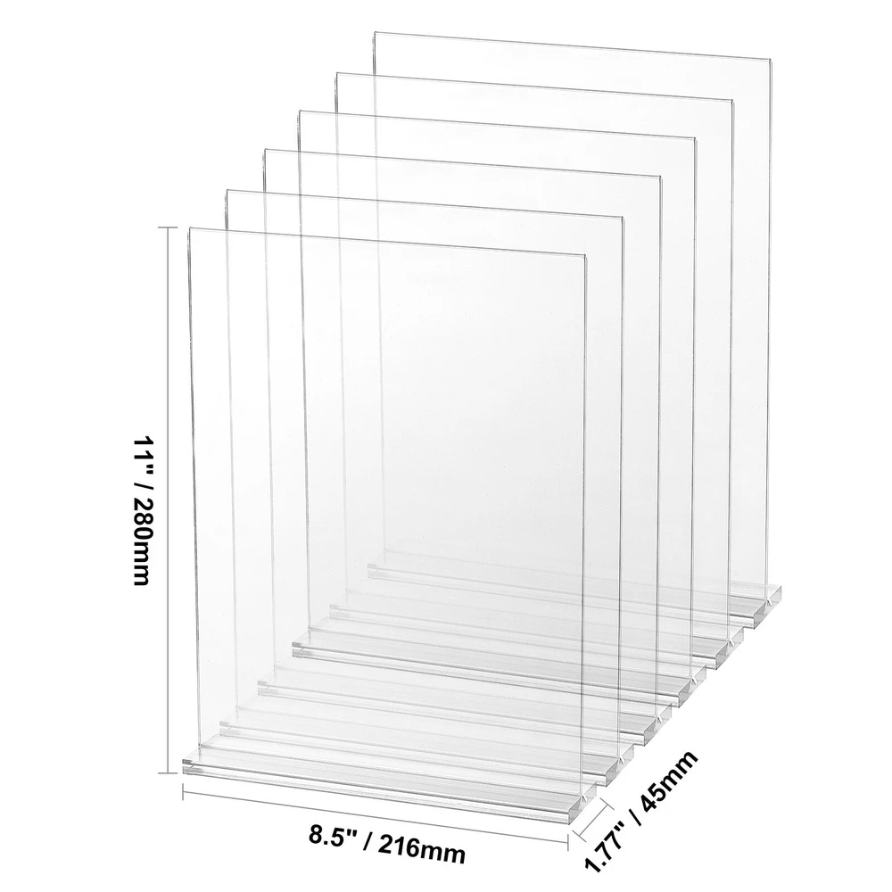 Vevor Lentelės laikiklis, akrilinis dvipusis T-formos 23,5x20x4,5 cm, skaidrus, stendas ekspozicijai (Ekspozicinė prekė)