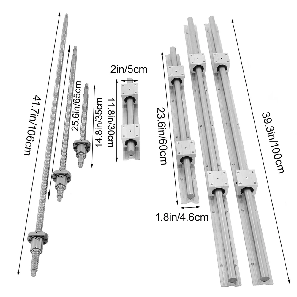 VEVOR SBR20 bėgių ir sriegių rinkinys CNC naudojimui