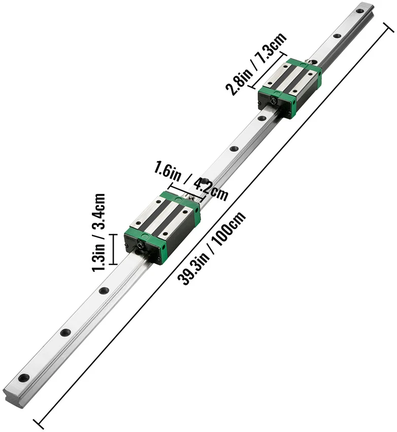 VEVOR 1100mm linijinis kreipianasis bėgis rinkiniams CNC staklėms