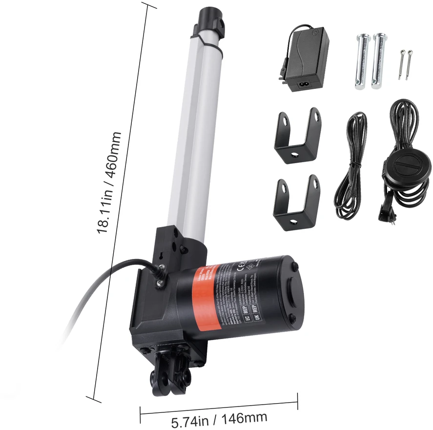 VEVOR 24V linijinis pavaras, 25 cm, 1000N