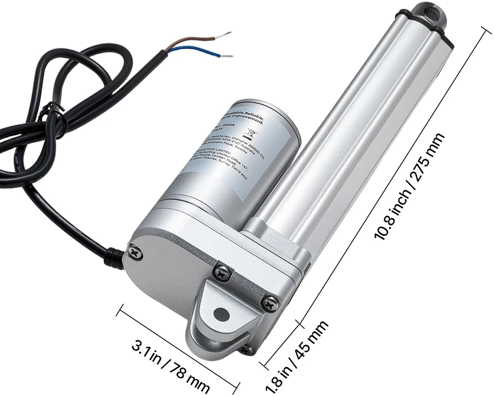 VEVOR 12V linijinis pavaras, IP65, 152mm eiga