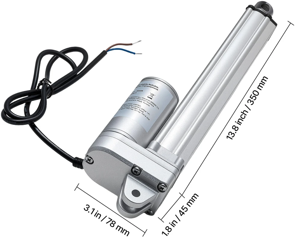 VEVOR 12V tiesinis pavaras, 203 mm eiga